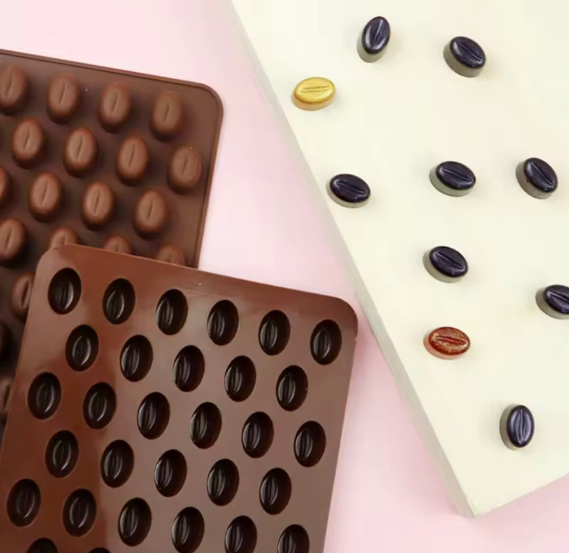 Coffee Beans Shaped Silicone Chocolate Mold, Mini Chocolate Coffee Bean Silicone Mold, Cookies Decorating Tools Coffee Beans Shaped Silicone Chocolate Mold, Mini Chocolate Coffee Bean Silicone Mold, Cookies Decorating Tools